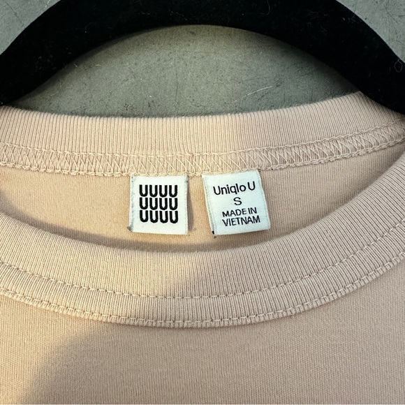 [WOMEN] UNIQLO U Fitted T-Shirt S Beige Pink 100% Cotton - Picture 6 of 8